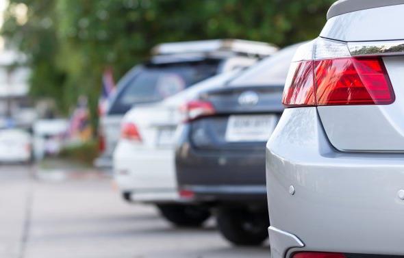 Cars parked in parking lot