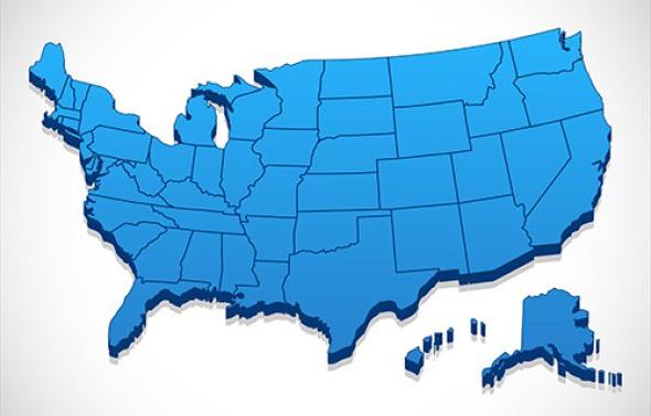 United States Map with Alaska & Hawaii